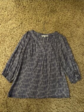 Petite Ami Navy Printed V-Neck Tunic